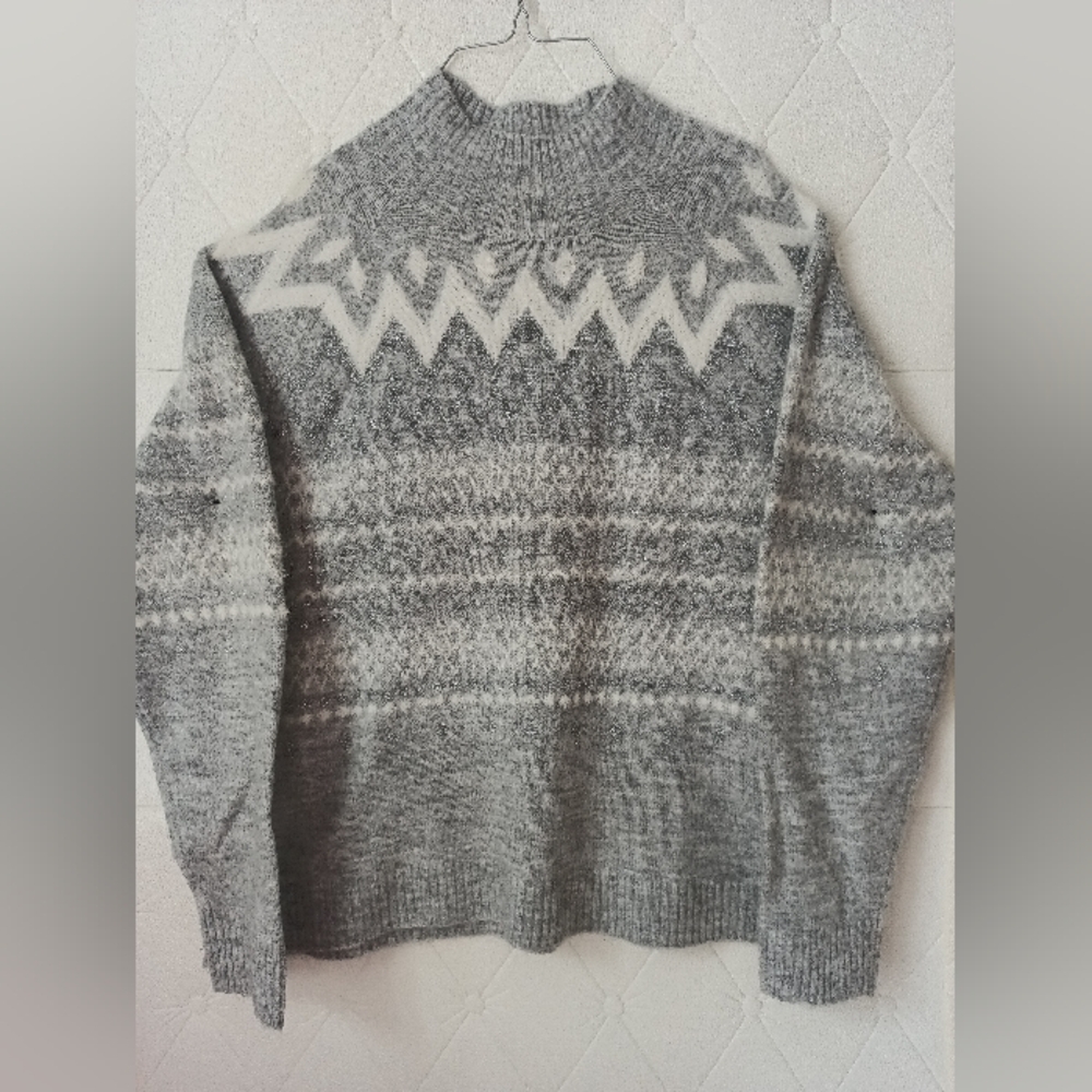Holiday Time Women's Snowflake Sweater color gray size xl